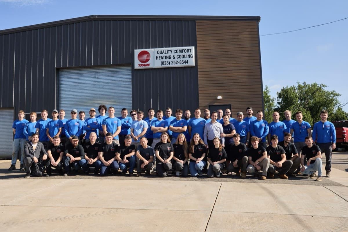 The full Quality Comfort team of 35+ HVAC professionals